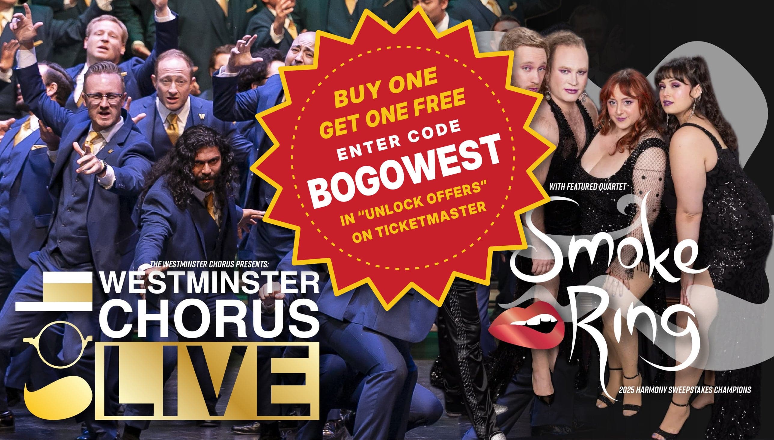 Westminster Chorus LIVE! with featured guest quartet Smoke Ring