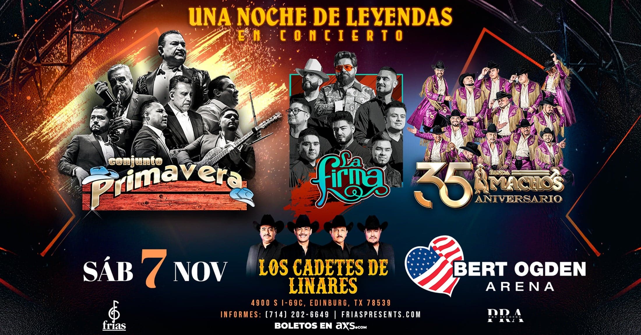 Conjunto Primavera, La Firma, Banda Machos, Cadetes de Linares